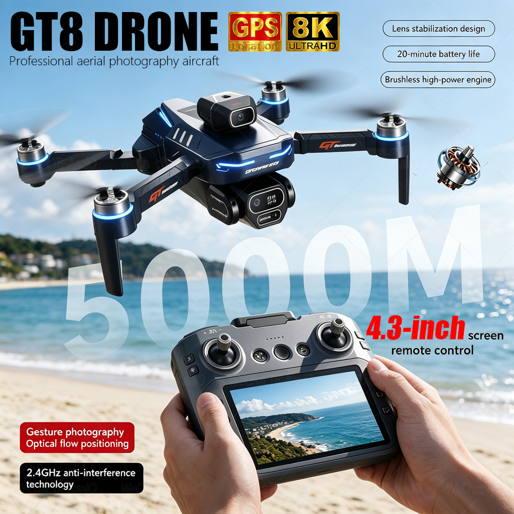 Drone Surveying - NEW GT8 HD RCドローン 4Kプロフェッショナルデュアルカメラ WiFi